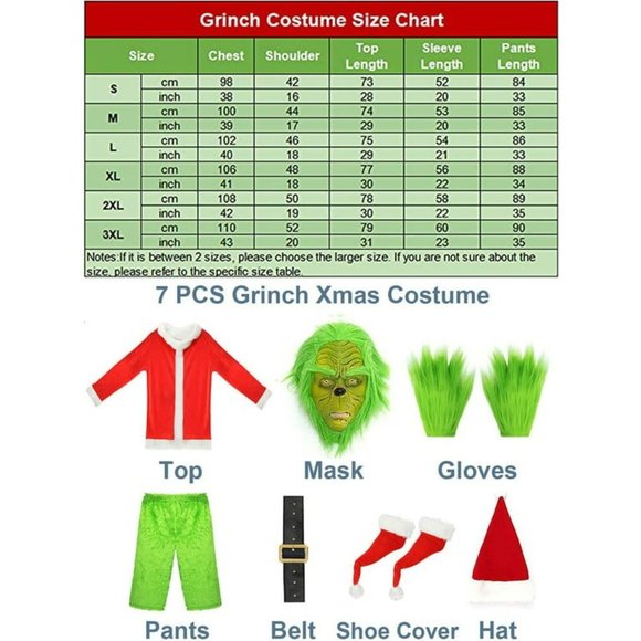 Christmas Santa Costume Suit, Green Big Monster Cosplay Costume Adult Grinch - Picture 4 of 7